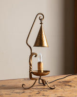 Spanish Wrought Iron Brutalist Table Lamp, France, 1950's - Lone Fox