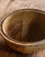 Speckled Studio Pottery Serving Bowl, Signed, 1970s - Lone Fox