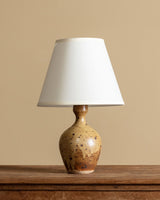 Speckled Studio Pottery Table Lamp, Signed, France, 1950s - Lone Fox