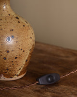 Speckled Studio Pottery Table Lamp, Signed, France, 1950s - Lone Fox