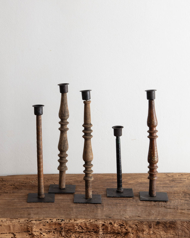 Spindle Taper Candle Holders (Set of 5) - Lone Fox