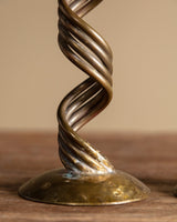 Spiral Brass Candle Holders, 1960s (Pair) - Lone Fox