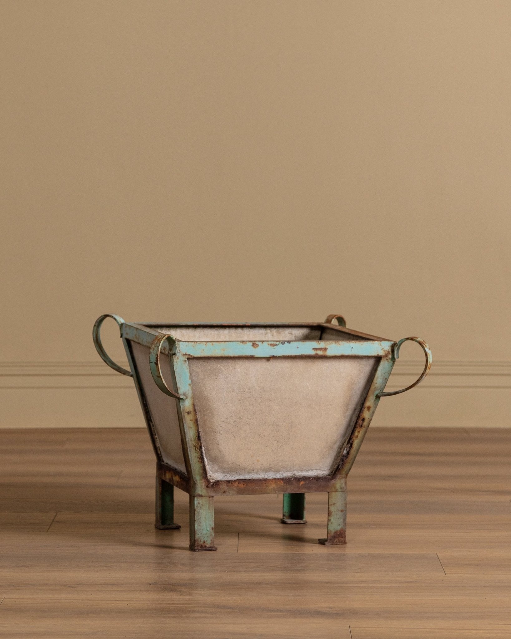 Square Concrete Planter w/ Metal Frame by Willy Guhl, 1960s - Lone Fox