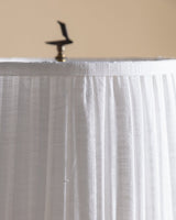 Stacked Cut Glass & Brass Table Lamp w/ Pleated Shade, Italy, 1950's - Lone Fox
