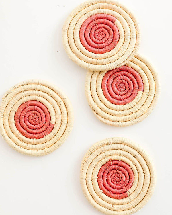 Statement Dot Raffia Coasters - Lone Fox