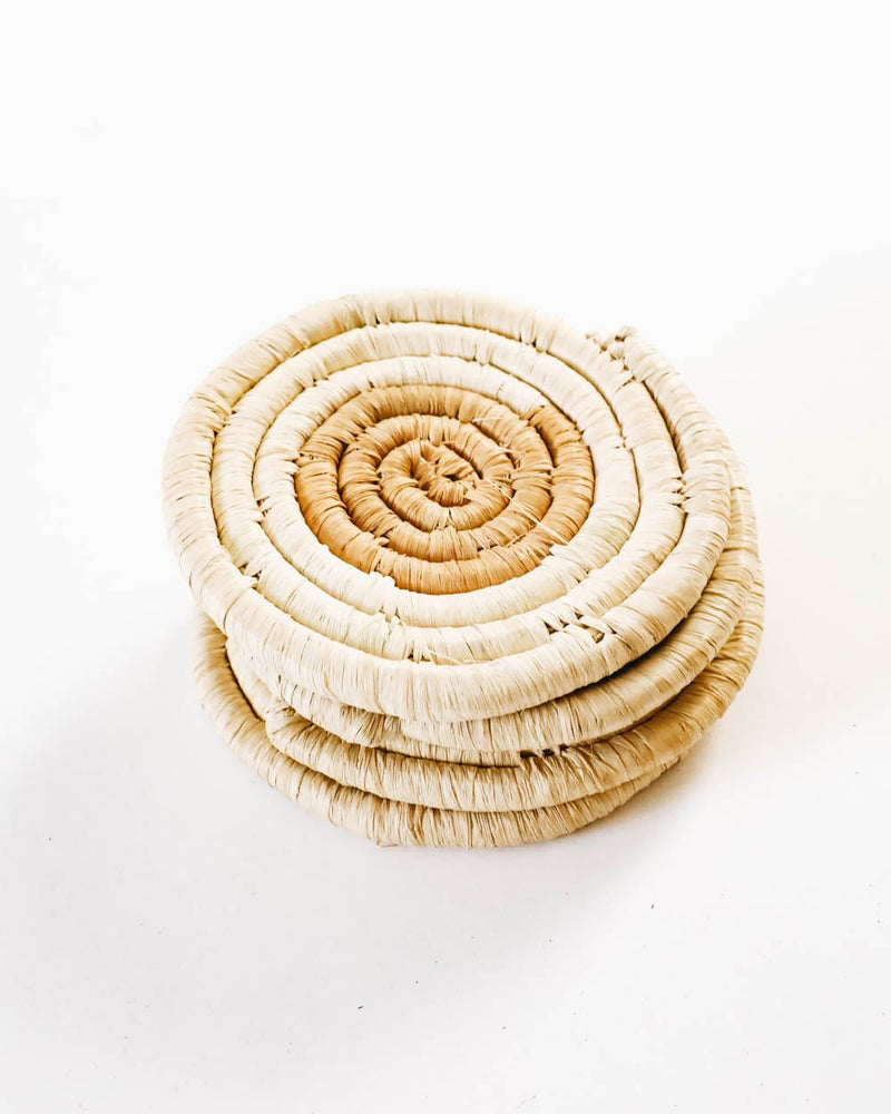 Statement Dot Raffia Coasters - Lone Fox