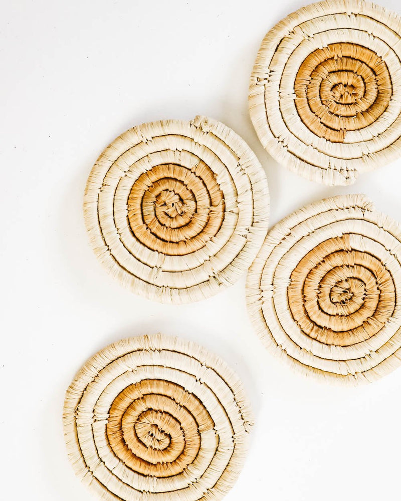 Statement Dot Raffia Coasters - Lone Fox