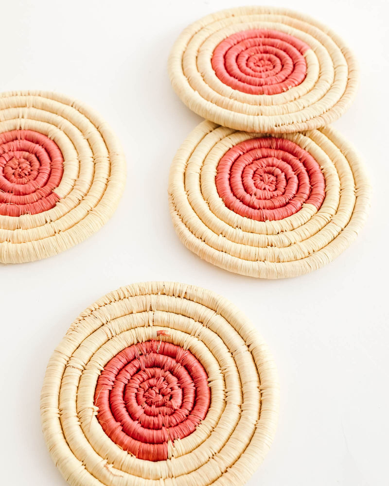 Statement Dot Raffia Coasters - Lone Fox