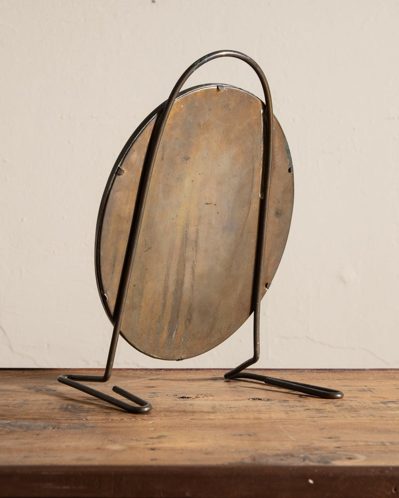 Steel & Bronze Modernist Vanity Mirror, 1970's - Lone Fox