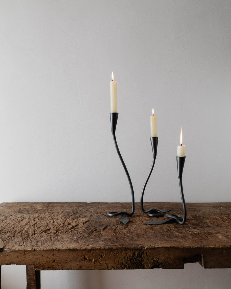 Steel Tulip Taper Candle Holders (Set of 3) - Lone Fox