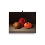 "Still life of apple and pear" Art Print - Lone Fox