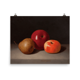 "Still life of apple and pear" Art Print - Lone Fox