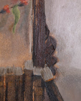 Still Life w/ Red Tablecloth Oil Painting, European, 1980's - Lone Fox