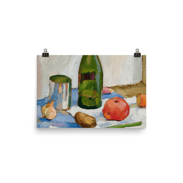 "Still life with a green bottle" Art Print - Lone Fox