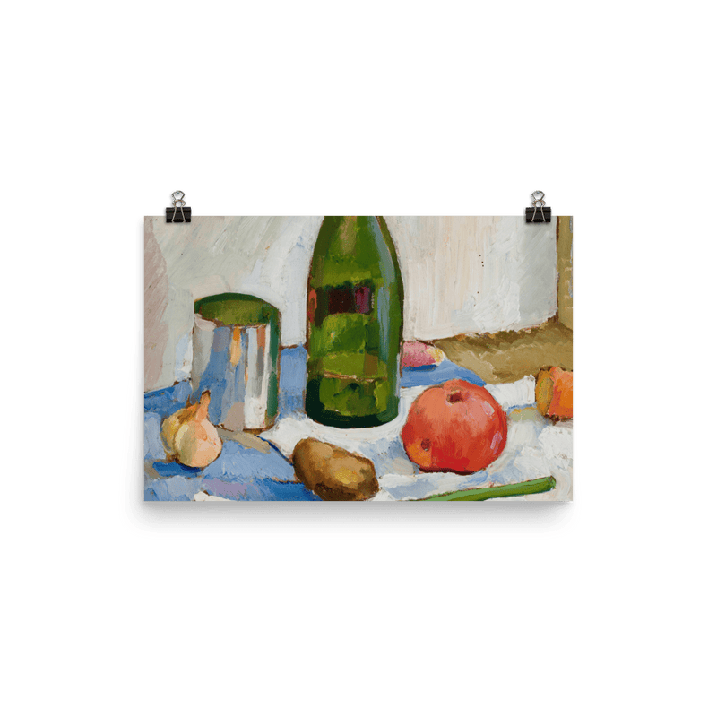 "Still life with a green bottle" Art Print - Lone Fox