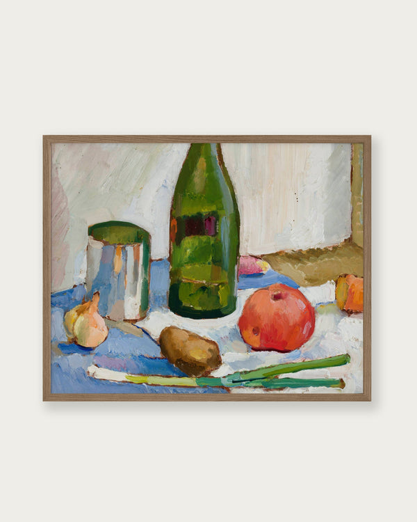 "Still life with a green bottle" Art Print - Lone Fox