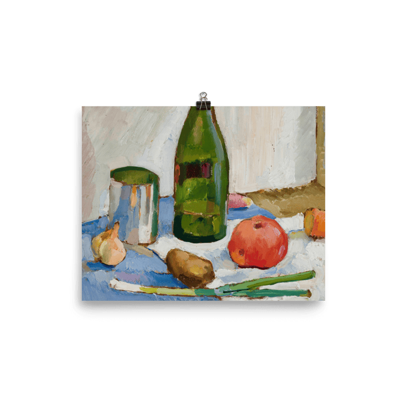 "Still life with a green bottle" Art Print - Lone Fox