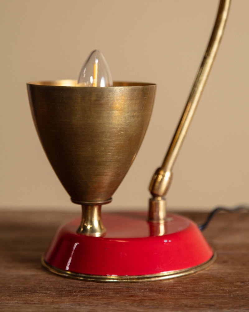 Stilnovo Style Brass & Enameled Table Lamp, Italy, 1950's – Lone Fox