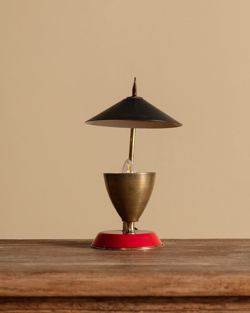 Stilnovo Style Brass & Enameled Table Lamp, Italy, 1950's – Lone Fox