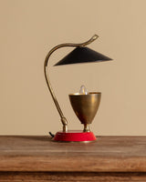 Stilnovo Style Brass & Enameled Table Lamp, Italy, 1950’s - Lone Fox