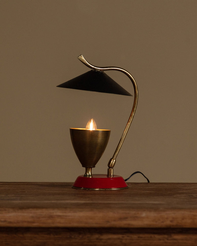 Stilnovo Style Brass & Enameled Table Lamp, Italy, 1950's – Lone Fox