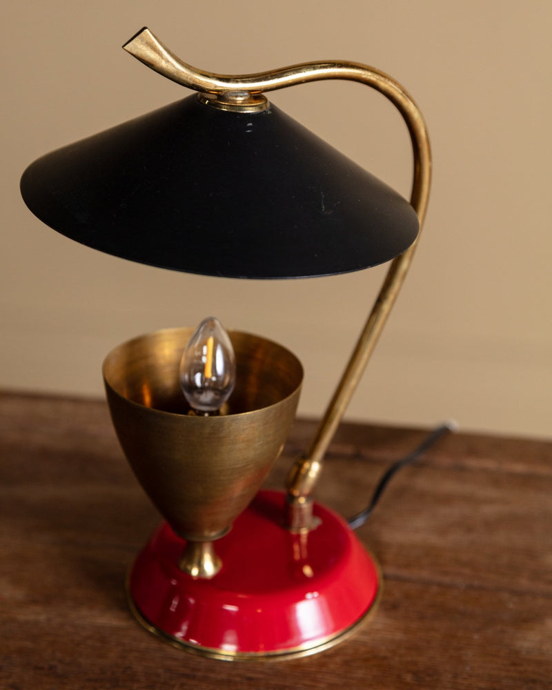 Stilnovo Style Brass & Enameled Table Lamp, Italy, 1950's – Lone Fox