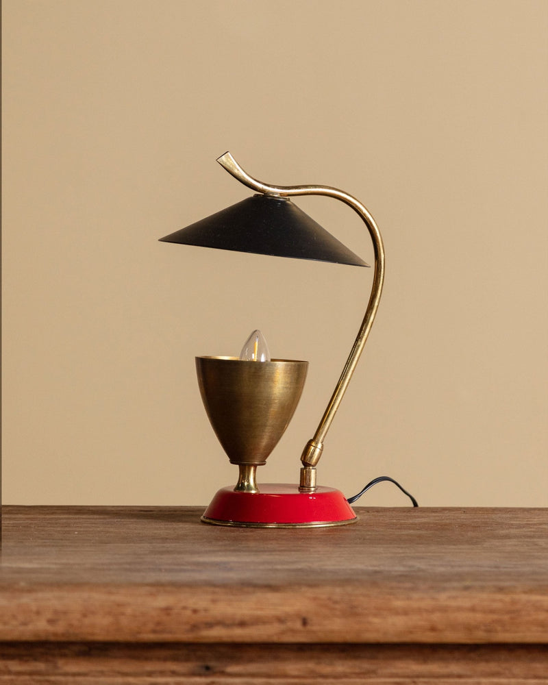 Stilnovo Style Brass & Enameled Table Lamp, Italy, 1950's – Lone Fox