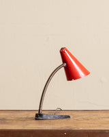 Stilnovo Style Red Metal Desk Lamp, Italy, 1950's - Lone Fox
