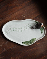 Stoneware Bird & Footprint Tray - Lone Fox
