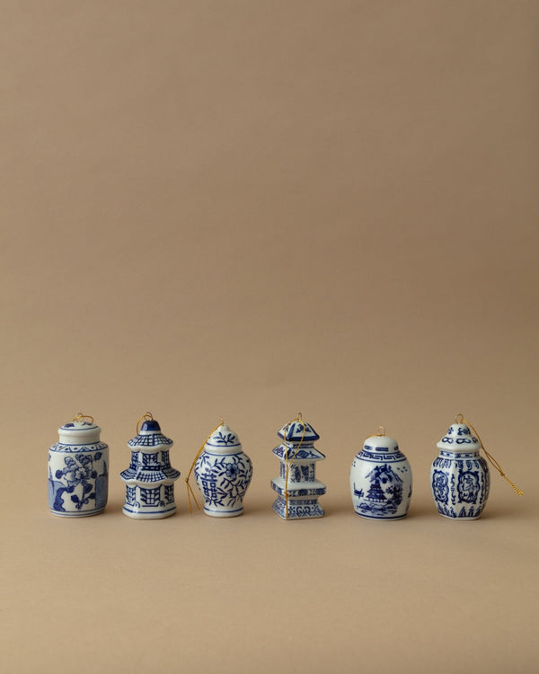 Stoneware Ginger Jar Ornaments (Set of 6) - Lone Fox