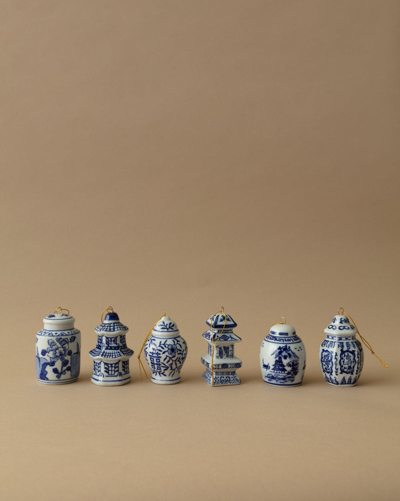 Stoneware Ginger Jar Ornaments (Set of 6) - Lone Fox