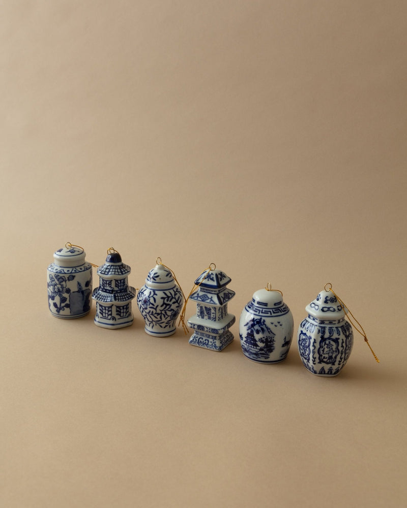 Stoneware Ginger Jar Ornaments (Set of 6) - Lone Fox