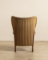 Striped Amber Mohair Lounge Chair by Søren Hansen, Denmark, 1950's - Lone Fox