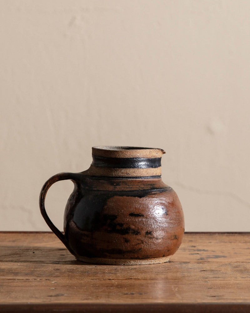 Striped Neck Studio Pitcher, Signed - Lone Fox