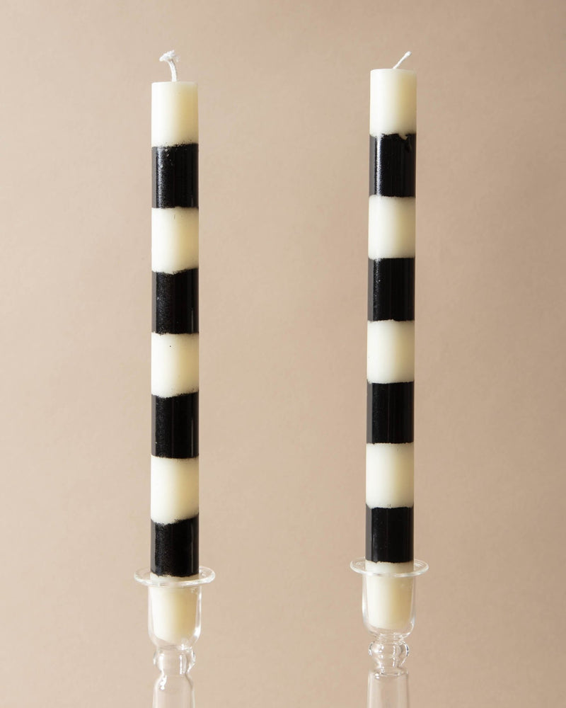 Striped Taper Candles (Set of 2) - Lone Fox