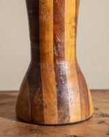 Striped Wood Table Lamp w/ Empire Shade, 1970's - Lone Fox