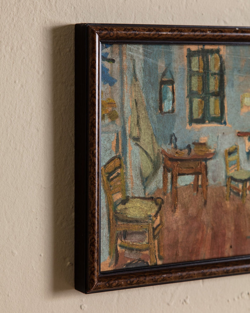 Student Oil Painting of Van Gogh "The Room", 1950's - Lone Fox