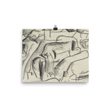 "Studieblad met paarden" Art Print - Lone Fox