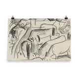"Studieblad met paarden" Art Print - Lone Fox