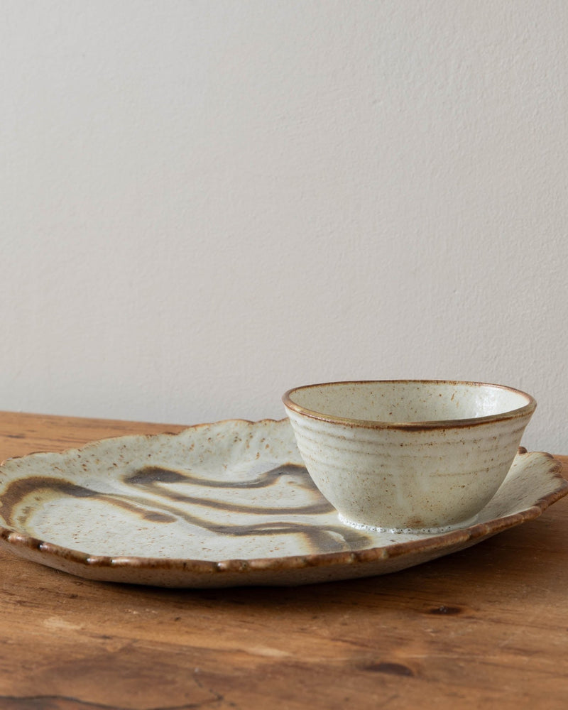 Studio Ceramic Tray w/ Attached Dip Bowl - Lone Fox