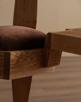 Studio Made Sculptural Oak Chair w/ Side Table - Lone Fox