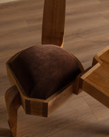 Studio Made Sculptural Oak Chair w/ Side Table - Lone Fox