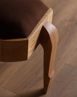 Studio Made Sculptural Oak Chair w/ Side Table - Lone Fox