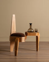 Studio Made Sculptural Oak Chair w/ Side Table - Lone Fox
