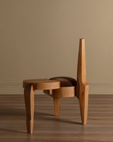 Studio Made Sculptural Oak Chair w/ Side Table - Lone Fox