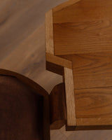 Studio Made Sculptural Oak Chair w/ Side Table - Lone Fox