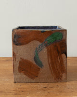 Studio Pottery Abstract Cube Planter - Lone Fox