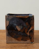 Studio Pottery Abstract Cube Planter - Lone Fox
