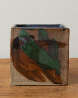Studio Pottery Abstract Cube Planter - Lone Fox