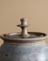 Studio Pottery Abtract Blue Lidded Jar, 1970s - Lone Fox